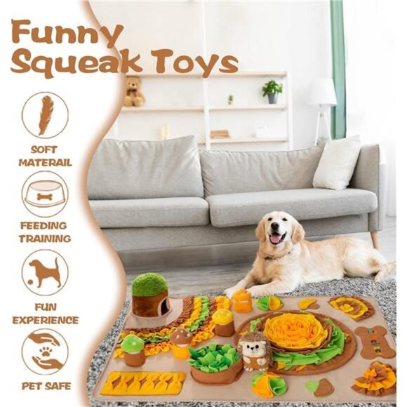 Large Snuffle Mat for Dogs 40'' x 27.5'' Sniff Mat with Hedgehog Puzzle Toy - Picture 5 of 8